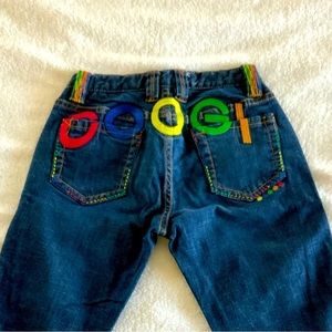 Vintage 80's/90s COOGI Embroidered Boot Cut Flare High Rise Jeans Size 5/6